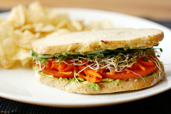California veggie melt sandwich on alickofsalt.com